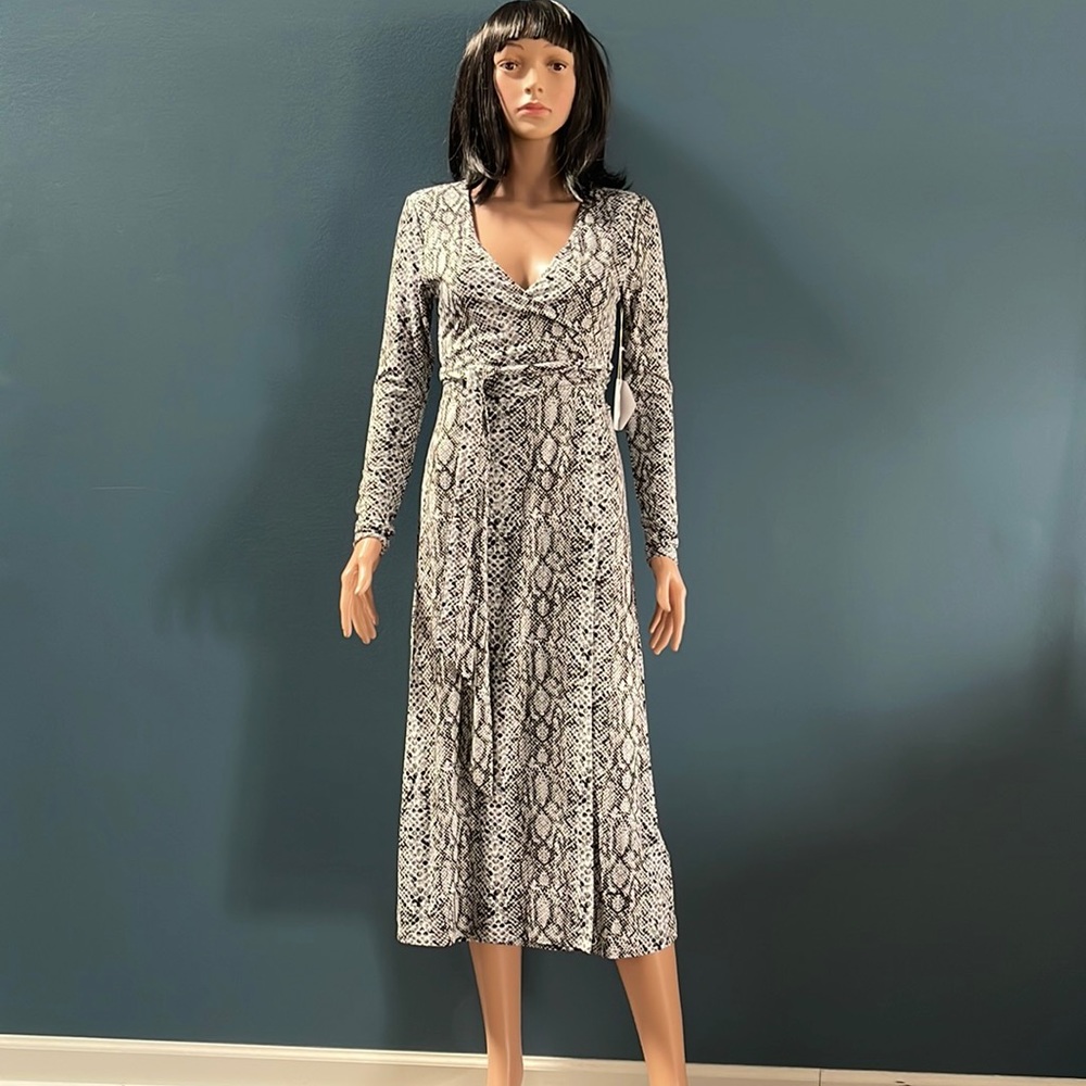 Good American  Animal print dress long sleeves N/WT